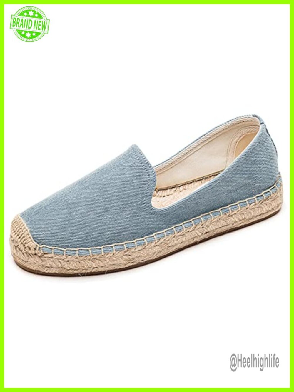 Canvas Cap-Toe Slip-On Loafers with Platform, Low Heel, Espadrille Style
